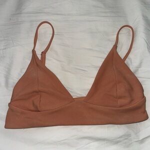 Tori praver swimwear triangle top in peach